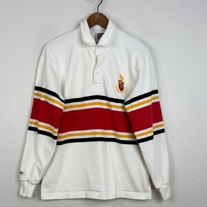 Barbarian Rugby Shirt Mens Medium University of Guelph White Red Yellow Polo